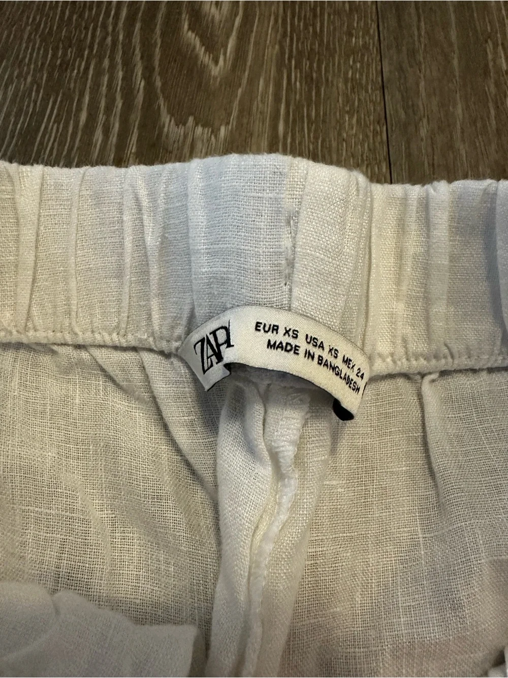 Zara Linen Wide Leg Pull on Pants